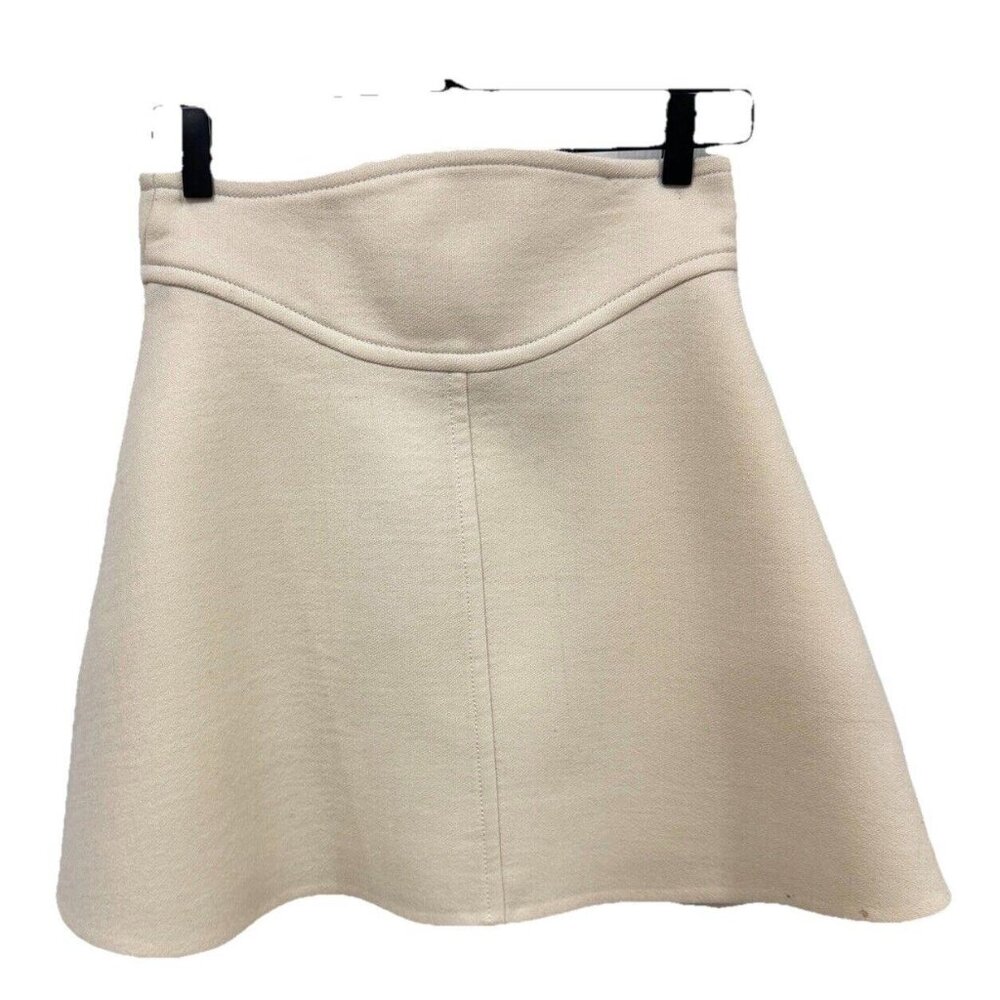 Women’s CARVEN skirt Mini‎ Beige White Size 38 (dry Cleaned)